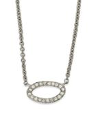 Eliot Danori Necklace, Rhodium-plated Pave Small Pendant Necklace