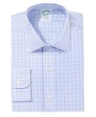 Brooks Brothers Milano Extra Slim Fit Non-iron Light Blue Plaid Dress Shirt