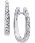 Diamond (1/10 Ct. T.w.) Channel-set Hoop Earrings In 14k White Gold