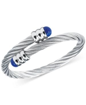 Charriol Women's Celtic Lapis Lazuli-accent Stainless Steel Cable Bangle Bracelet