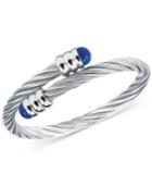 Charriol Women's Celtic Lapis Lazuli-accent Stainless Steel Cable Bangle Bracelet