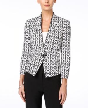 Nine West One-button Jacquard Jacket