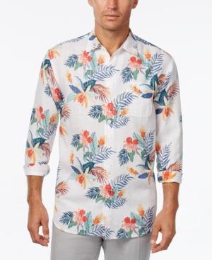 Tommy Bahama Men's Gardenia Blooms Floral-print Linen Long-sleeve Shirt