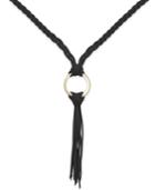 Inc International Concepts Gold-tone Jet Faux Leather Braided Tassel Lariat Necklace, Only At Macy's