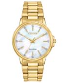 Citizen Drive From Citizen Eco-drive Women's Chandler Gold-tone Stainless Steel Bracelet Watch 37mm