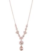 Givenchy Rose Gold-tone Pink Crystal Lariat Necklace