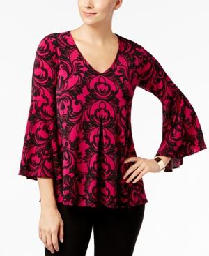 Alfani Printed Pleated Top, Created For Macy's