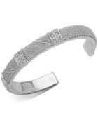 Anne Klein Silver Pave Mesh Cuff Bracelet, Created For Macy's