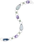 Anne Klein Silver-tone Multi-stone Flex Bracelet