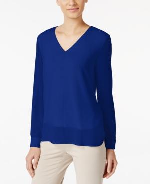 Calvin Klein High-low Layered-look Blouse