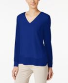 Calvin Klein High-low Layered-look Blouse