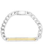 Effy Men's Two-tone Id Plate Link Bracelet In Sterling Silver & 18k Gold Plate