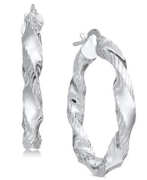 Giani Bernini Textured Twist Hoop Earrings, Created For Macy's