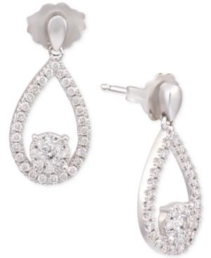 Diamond Teardrop Drop Earrings (1/3 Ct. T.w.) In 14k White Gold