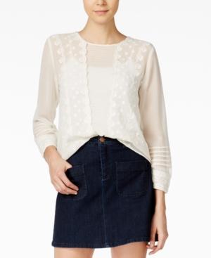 Maison Jules Embroidered Peasant Top, Only At Macy's