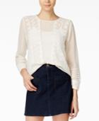 Maison Jules Embroidered Peasant Top, Only At Macy's