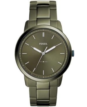 Fossil Men's Minimalist Olive Green Stainless Steel Bracelet Watch 44mm
