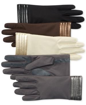 Isotoner Metallic Hem Stretch Spandex Gloves