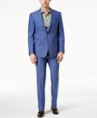 Tallia Orange Men's Slim-fit Blue Solid Suit