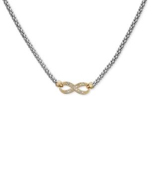 Diamond Two-tone Infinity Pendant Necklace (1/8 Ct. T.w.) In Sterling Silver & 14k Gold-plate, 16-1/2 + 3 Extender