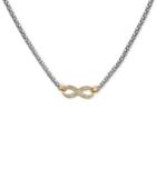 Diamond Two-tone Infinity Pendant Necklace (1/8 Ct. T.w.) In Sterling Silver & 14k Gold-plate, 16-1/2 + 3 Extender