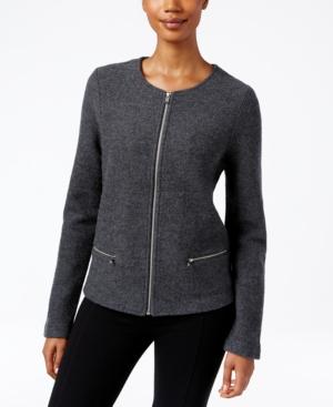 Charter Club Wool Zip-front Cardigan, Only At Macy's