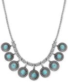 Lucky Brand Silver-tone Reconstituted Turquoise Collar Necklace