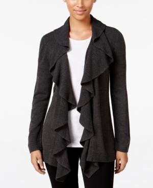 Karen Scott Luxsoft Ruffled Cardigan, Only At Macy's