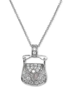 Giani Bernini Cubic Zirconia Purse Pendant Necklace In Sterling Silver, Created For Macy's
