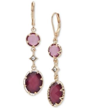 Lonna & Lilly Gold-tone Stone & Crystal Double Drop Earrings