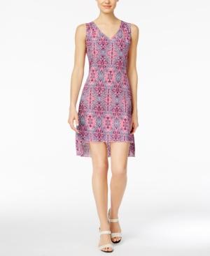 Ny Collection Petite Printed High-low Shift Dress