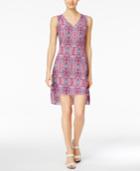 Ny Collection Petite Printed High-low Shift Dress