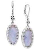 Lonna & Lilly Silver-tone Stone And Crystal Oval Drop Earrings