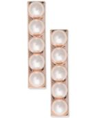 Robert Rose For Inc International Concepts Rose Gold-tone Imitation Pearl Bar Drop Earrings, Only At Macy's