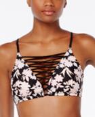Bikini Nation Pickin' Petals Printed Lace-up Bikini Top Women's Swimsuit