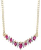Ruby (1-1/10 Ct. T.w.) & Diamond (1/5 Ct. T.w.) Statement Necklace In 14k Gold