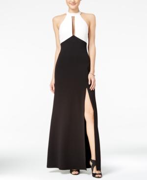 Sequin Hearts Juniors' Colorblocked A-line Gown