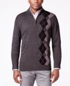 Tricots St. Raphael Men's Argyle Quarter-zip Mock-collar Sweater