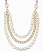 Ali Khan Imitation Pearl Three-row Frontal Necklace