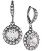 Givenchy Hematite-tone Crystal And Pave Halo Drop Earrings
