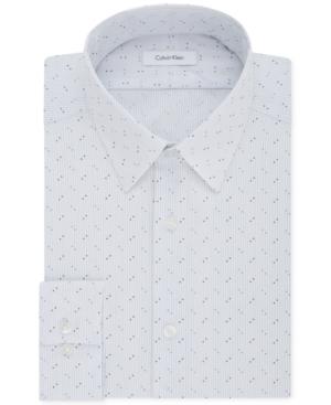Calvin Klein Men's Steel Slim-fit Non-iron Performance Stretch Purple Print Dress Shirt
