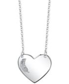 Unwritten Feather Heart 18 Pendant Necklace In Sterling Silver