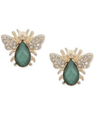 Lonna & Lilly Gold-tone Stone & Crystal Dragonfly Stud Earrings