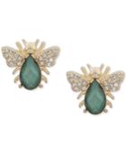 Lonna & Lilly Gold-tone Stone & Crystal Dragonfly Stud Earrings
