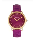 Bertha Quartz Abby Collection Gold And Fuchsia Leather Watch 33mm