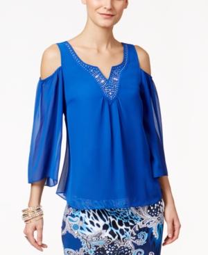Thalia Sodi Solid Cold-shoulder Top, Only At Macy's