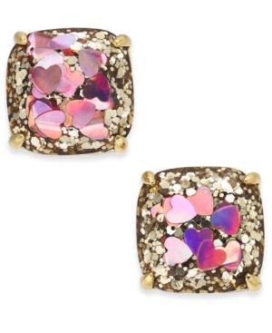 Kate Spade New York Gold-tone Heart Glitter Square Stud Earrings