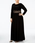 Alex Evenings Plus Size Embellished Cowl-neck Gown