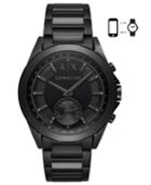 Ax Armani Exchange Men's Connected Black Stainless Steel Bracelet Hybrid Smart Watch 44mm