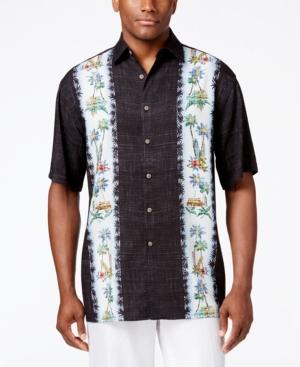 Campia Moda Men's Crosshatch Tropical-print Short-sleeve Shirt